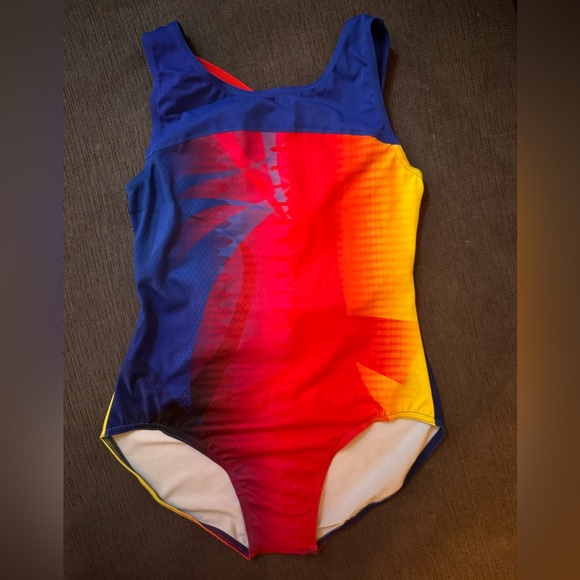Colorful Leotard with Red and Blue Design - Picture 1 of 8